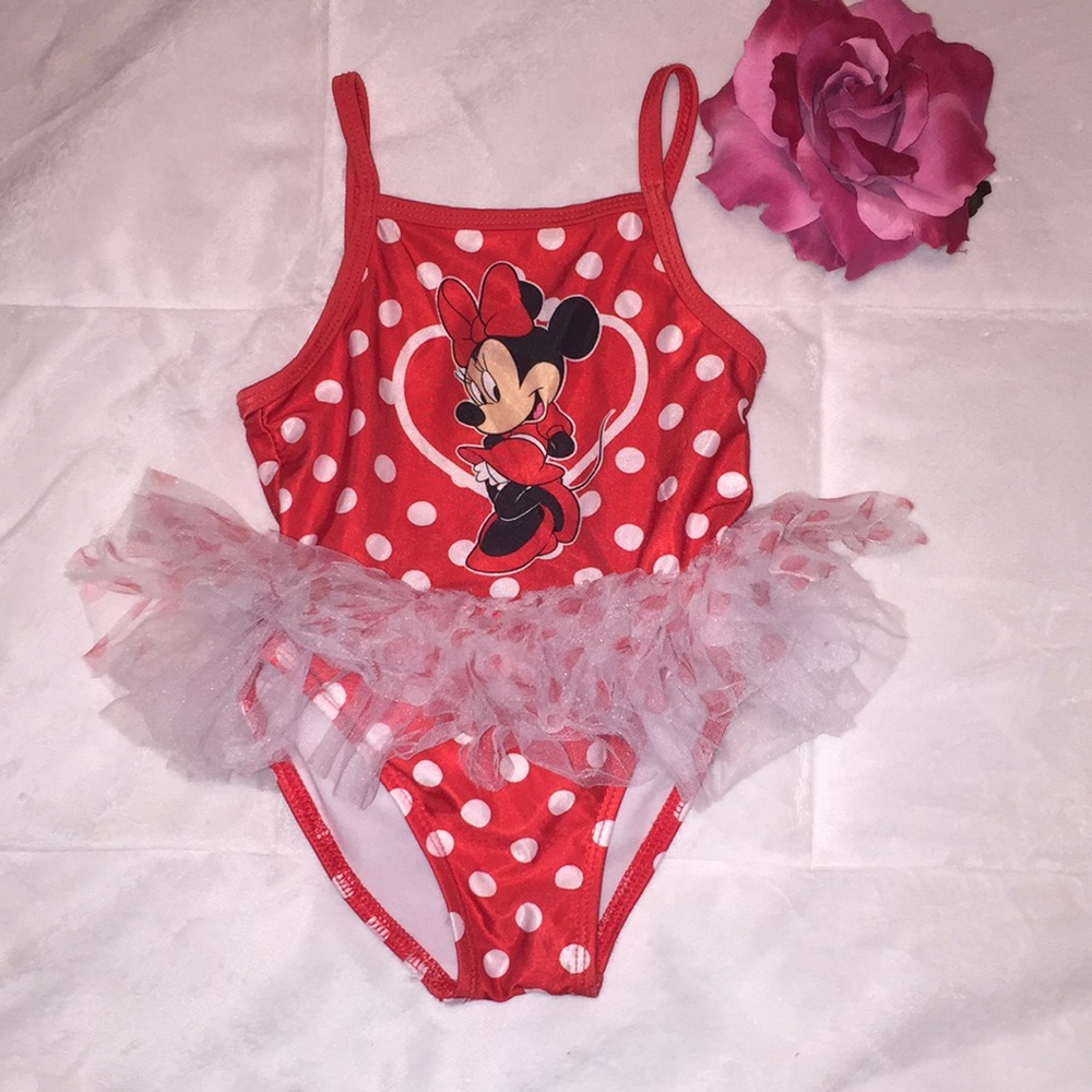 Mini mouse red/white dots kids swimsuit
